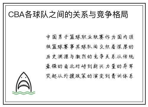CBA各球队之间的关系与竞争格局